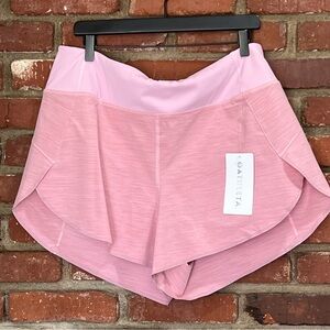Athleta women's Run with it textured 3.5" shorts  pink size 1x running gym‎ NWT